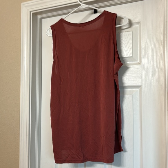 Mauve Colored, Aztec Style Shirt Pocket Tank Top - Picture 3 of 5